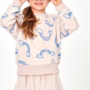Kids On The Moon French Terry Rainbow Sweatshirt Size 7 Gender Neutral Unisex